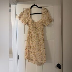 Princess Polly Floral Mini Dress with Puff Sleeves